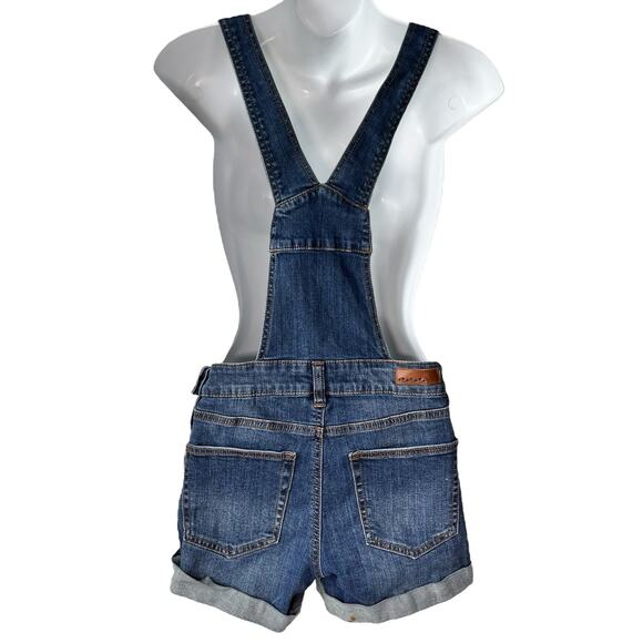 Distressed Blue Jean Shortalls Overalls Shorts Women's 5 Country Cowgirl READ - Picture 5 of 15